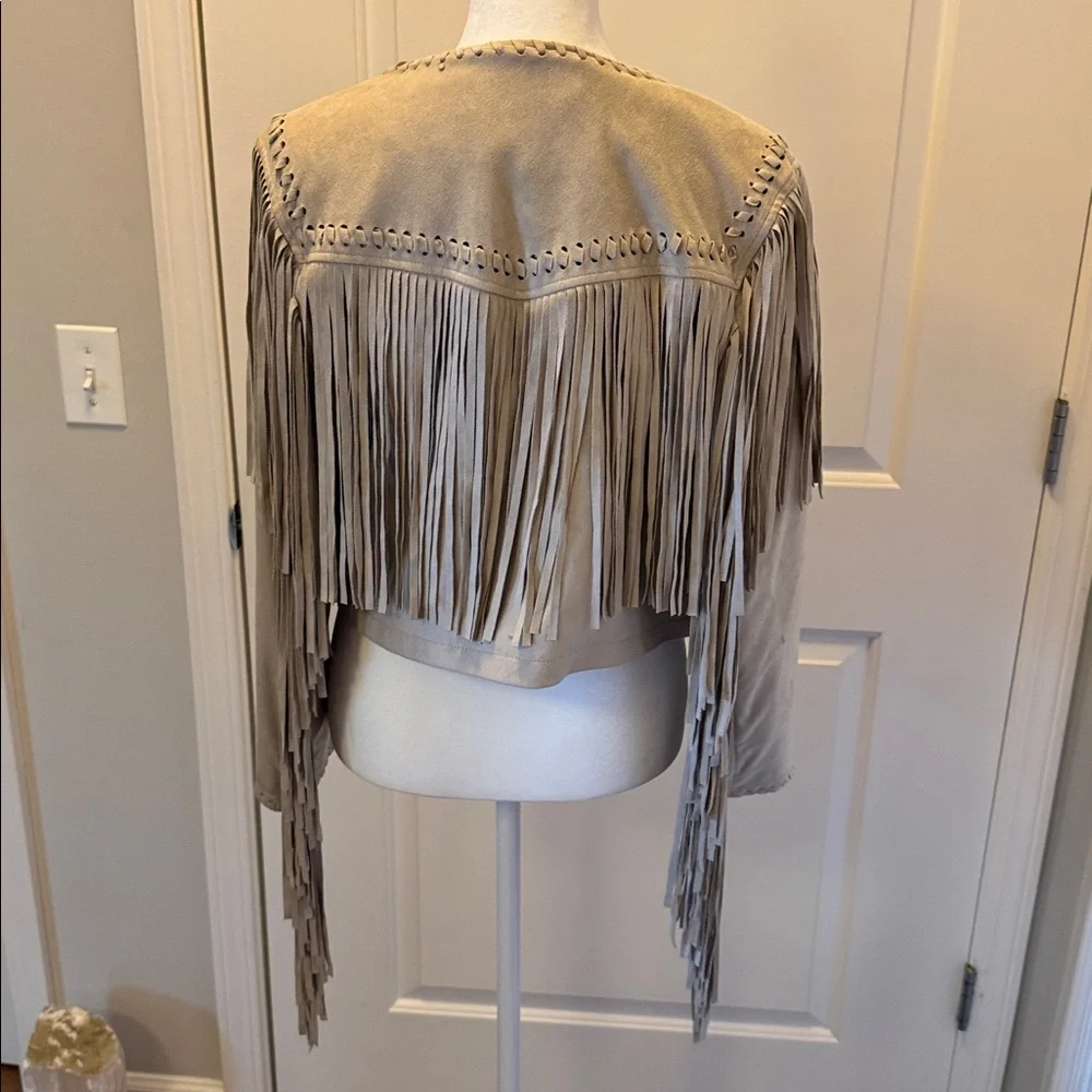 Amaryllis Beige Fringe Women's Jacket - Picture 4 of 4